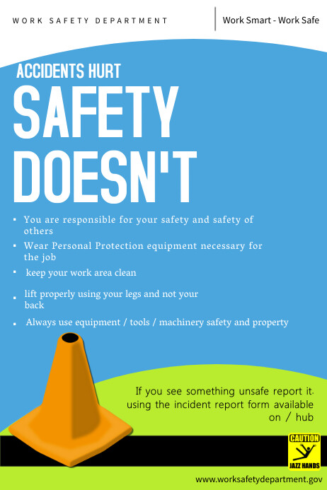 Szablon Blue Work Safety pPoster Templates | PosterMyWall