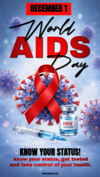 Blue World AIDS Day Digitalt display Template