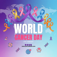 Blue World Cancer Day Instagram Post Instagram-Beitrag template