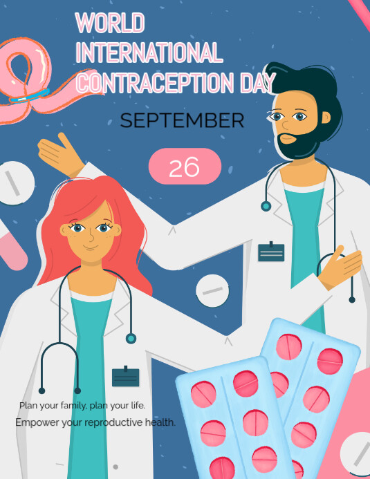 Blue  World Contraception  Flyer (us Letter) template
