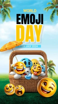 Blue World Emoji Day Instagram Story template