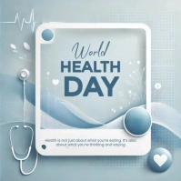 Blue World Health Day Poster Square (1:1) template