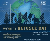 Blue World Refugee Day Medium Rectangle Persegi Panjang Sedang template
