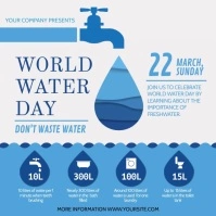 Blue World Water Day Awareness Campaign Squar Square (1:1) template
