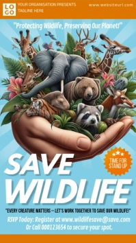 Blue World Wildlife Day Instagram Story Instagram-verhaal template