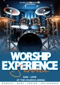 Blue Worship Experience A3 template