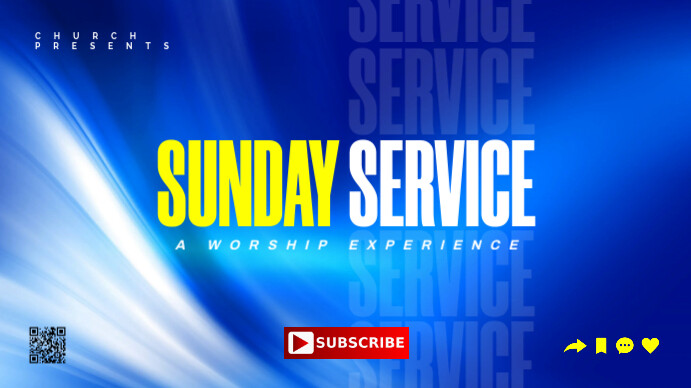 Copy of Blue worship experience sunday service background | PosterMyWall