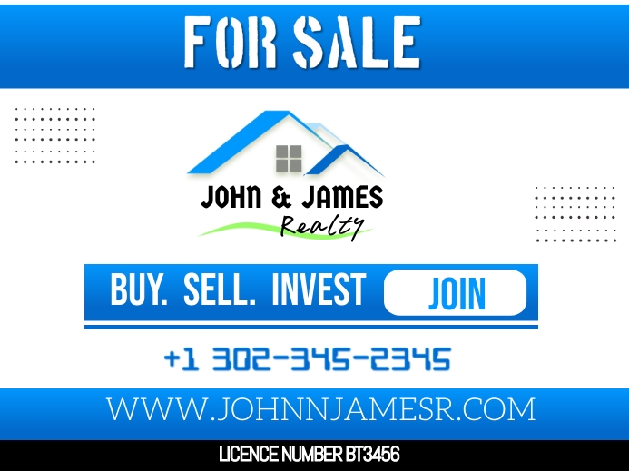 BLUE YARD SIGN template