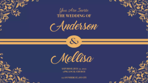 สีม่วง Wedding Invitation Digital Display Template