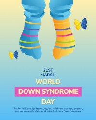 Blue yellow Joyful World Down Syndrome Day  Instagram Portrait template