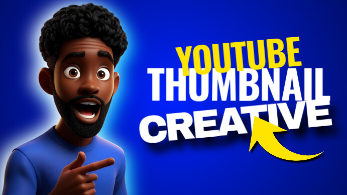 Blue Youtube Thumbnail Creative Affichage numérique (16:9) template