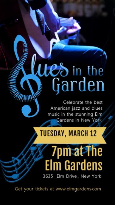 Blues Lokales Event Video Werbungsbroschure Vorlage Postermywall