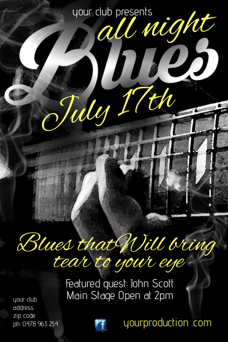 Blues Poster Affiche template