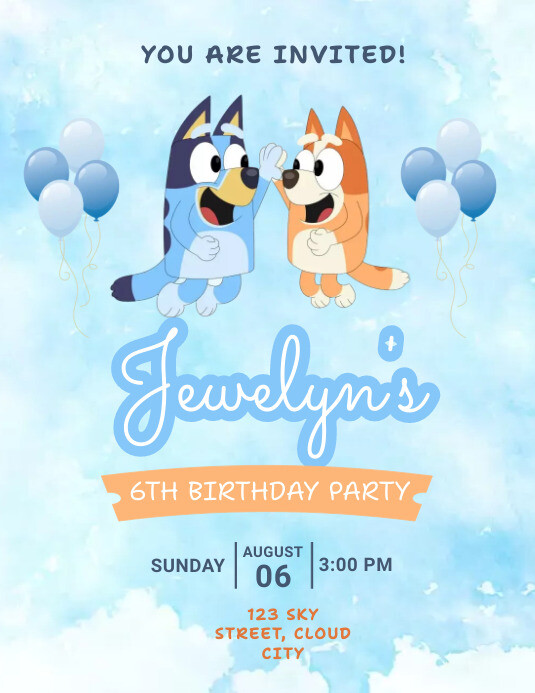 Bluey Birthday Template PosterMyWall