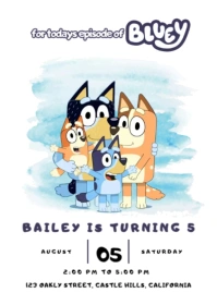 Bluey Birthday Invitation A6 template
