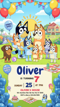 Bluey Birthday Party Instagram Story template