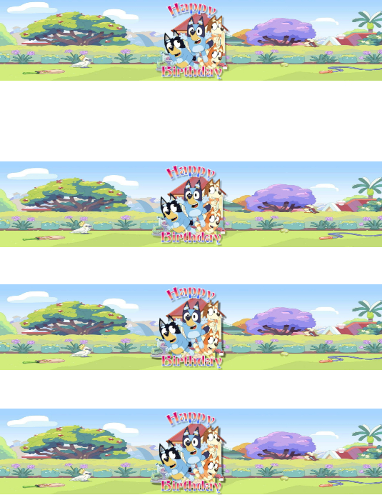 Bluey Birthday water bottle label Template | PosterMyWall