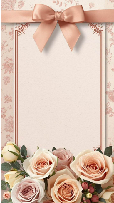Blush Ribbon Rose Elegance Template | PosterMyWall