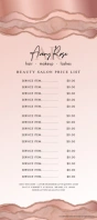 Blush Rose Gold Agate Beauty Salon Business Price List Rack Card template
