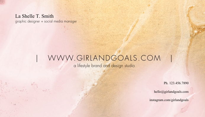 BlushGold Marble Business Card Besigheidskaart template