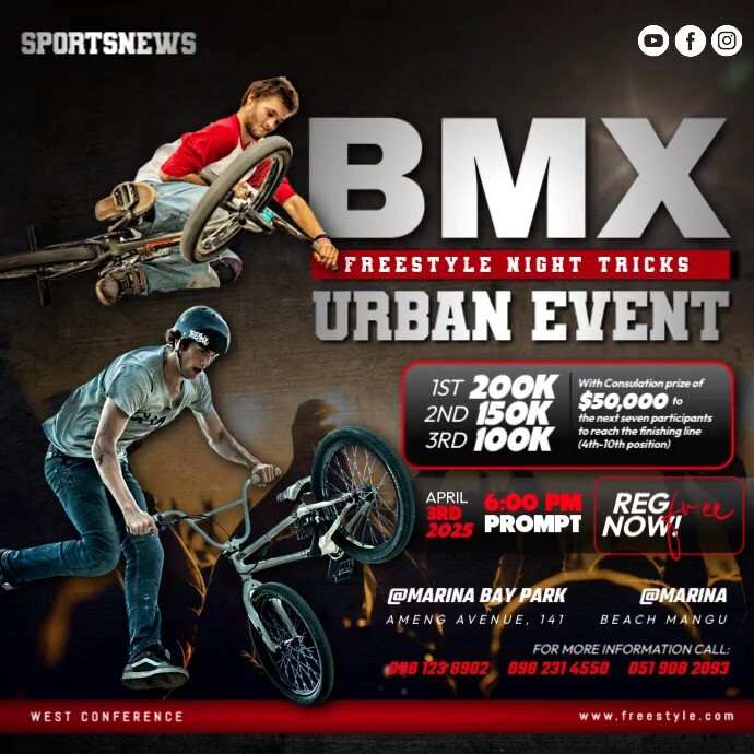 Bmx Newsletter Example BMX Urban Event Freestyle Template | PosterMyWall