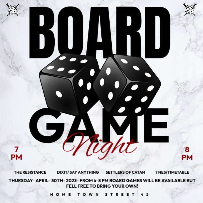 Board Game Night Template PosterMyWall