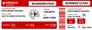 White Boarding Pass E-mail-overskrift Template