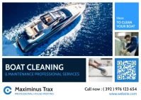 Boat Cleaning & Maintenance professional serv Postcard template