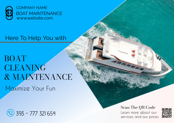 BOAT  CLEANING  & MAINTENANCE Pocztówka template