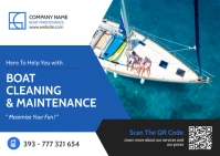 Boat Cleaning professional services Carte postale template