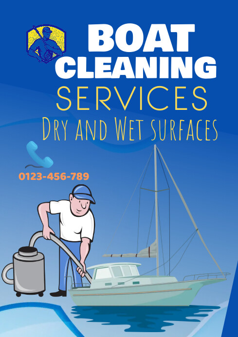 Bot Cleaning Script Boat cleaning services A4 template | PosterMyWall