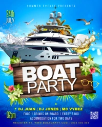 Boat cruise ship party festival celebration event invite social media promo poster flyer template Instagram Portrait