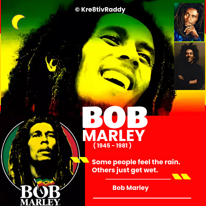 Bob Marley Day Publicação no Instagram template