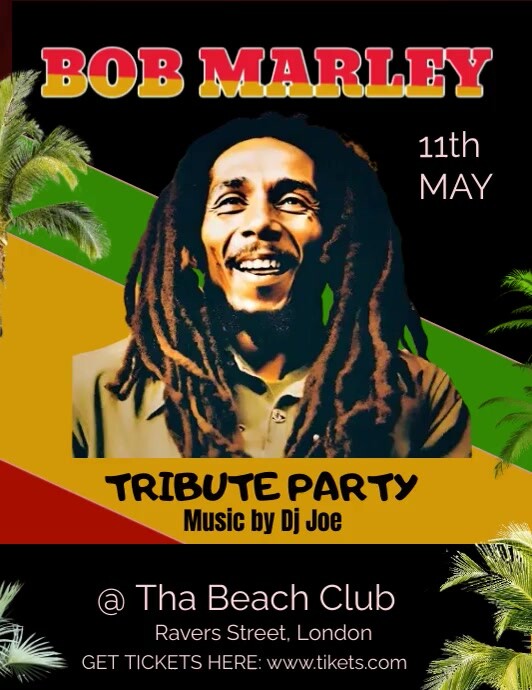 Bob Marley Day Flyer (US Letter) template