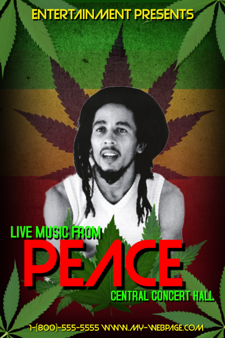 Bob Marley Plakat template