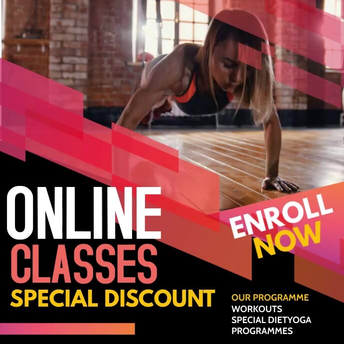 body and fitness,workout classes Kwadrat (1:1) template
