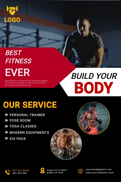 body building Banner 4' × 6' template