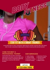 Body Fitness GYM Flyer A6 template