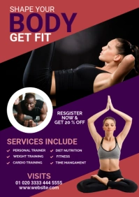 Body Fitness Gym Flyer A5 template