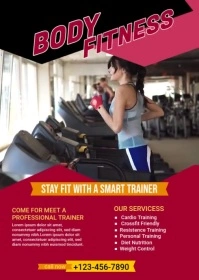 Body Fitness GYM Flyer A6 template