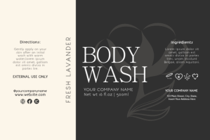Body soap wash label template