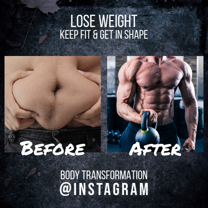 Body Transformation Before After Instagram Template PosterMyWall