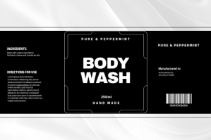 Czarny Body Wash Label Etiket Template