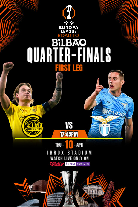 Bodø/Glimt VS Lazio EUROPA LEAGUE Poster template