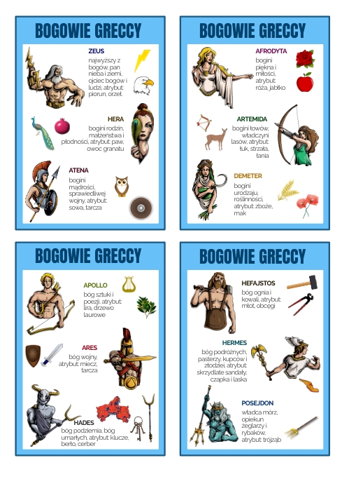Bogowie Greccy Fiszki Atrybuty Rysunki Templat | PosterMyWall