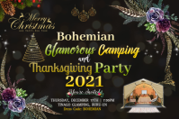 Bohemian Christmas Party Banner 4' × 6' template