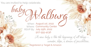 Boho Baby Shower ภาพที่แชร์บน Facebook template