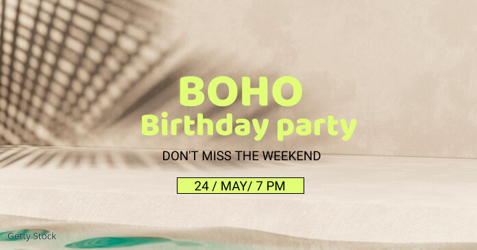 Boho birthday party Template | PosterMyWall