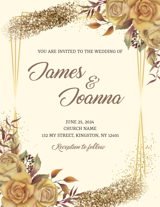 Boho Wedding Invitation Card Template | PosterMyWall