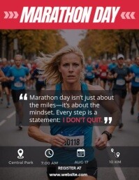 Bold, Editable Flyer Template For Promoting Marathons Or Running Events. Ideal For Sports Campaigns,